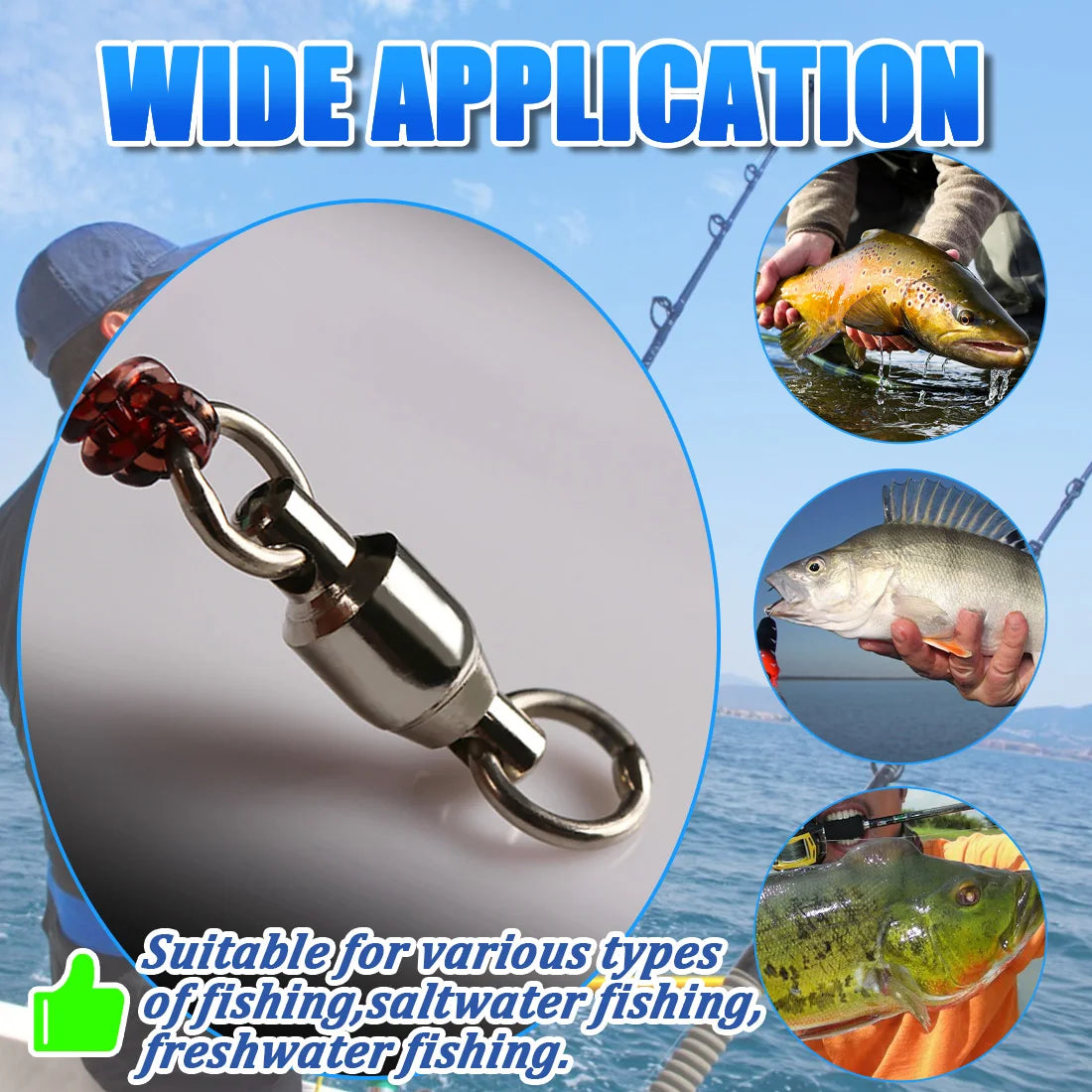 Ball Bearing River Fishing Swivels