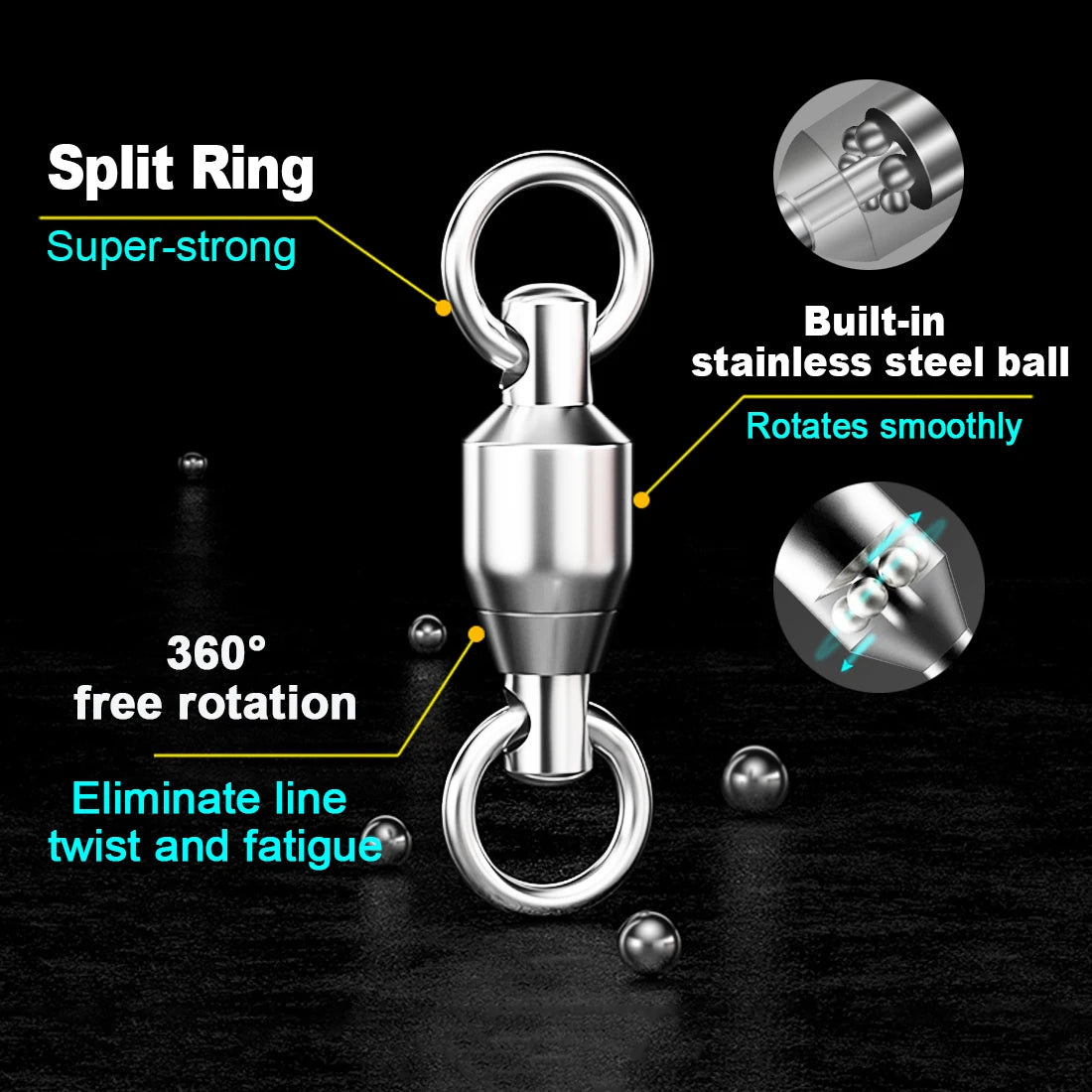 Ball Bearing River Fishing Swivels